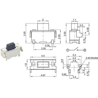 Mikroprzełącznik 3X6X3,5mm KFC-003